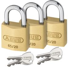ABUS 65/20 Triples Λουκέτο ίδιο κλειδί ΣΕΤ 3 τεμάχια