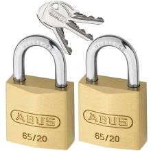 ABUS 65/20 Twins Λουκέτο ίδιο κλειδί ΣΕΤ 2 τεμάχια