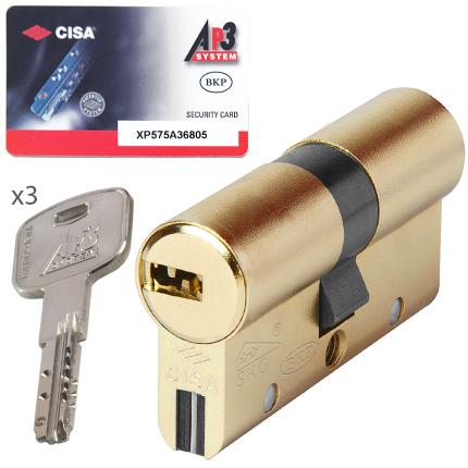 Κύλινδρος (Αφαλός) υψηλής ασφάλειας με ελεγχόμενης αντιγραφή κλειδιού CISA AP3 S OH3SO | 2 χρώματα-0