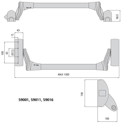 Μπάρα πανικού εξωτερική για μονόφυλλη πόρτα CISA 59001-10 Fast Push-1
