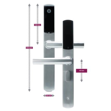 Ηλεκτρονική κλειδαριά, Omnitec Slim, κάρτα RFID, κινητό, μηχανικός κύλινδρος, inox, ασημί-4