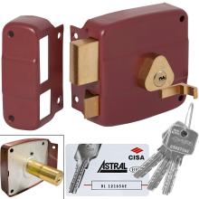 Κλειδαριά κουτιαστή (εξωτερική) με κύλινδρο ASTRAL ασφαλείας CISA 50161.50