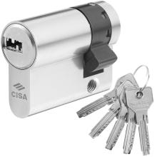 CISA ASIX 0E304 Κύλινδρος (Αφαλός) ασφαλείας Μισός για Γυάλινες πόρτες Νίκελ