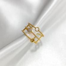 Δαχτυλίδι Επιχρυσωμένο 18Κ Ανοιγόμενο Με Ζιργκόν “Τριπλό”37004-18 Aventis Jewelry
