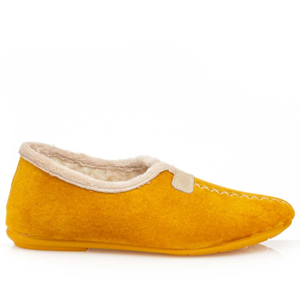 Γυναικεία παντόφλα κίτρινη Adams Shoes 1-716-21526-25