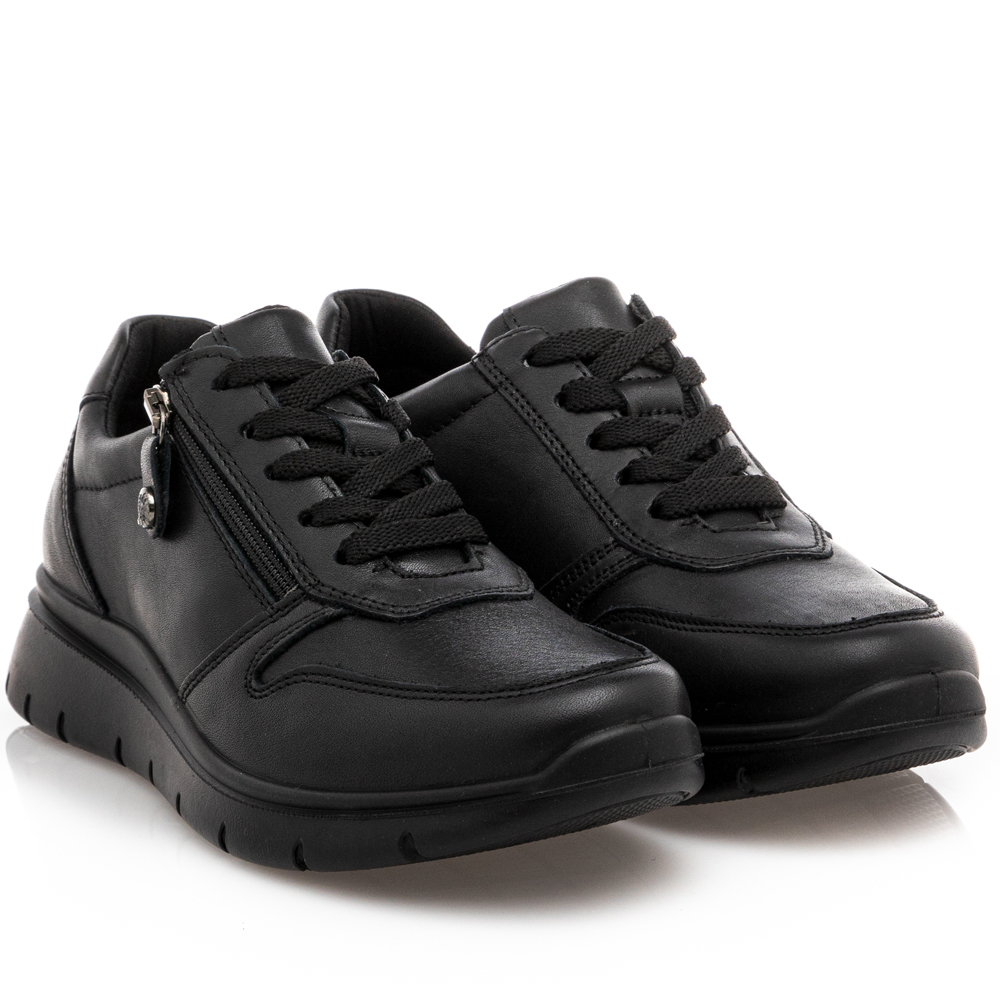 Γυναικείο Sneaker μαύρο ανατομικό δέρμα IMAC ΙΜΑ/807220