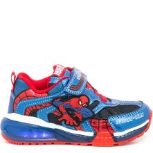 Sneaker για αγόρι φωτάκια Spiderman Geox J26FΕΒ 011CΕ C4226