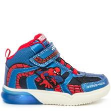 Μποτάκι Spiderman για αγόρι μπλε φωτάκια Geox J269ΥC 011CΕ C4226