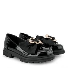 Loafer για κορίτσι μαύρο λουστρίνι φιόγκοςExe Kids ΡΑ21U7422007 2