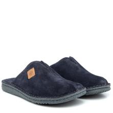 Ανδρική χειμερινή παντόφλα δέρμα μπλέ Adams Shoes 1-585-22502-19 2