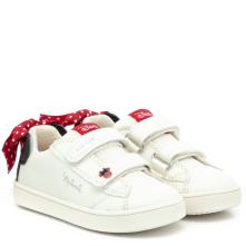 Sneaker για κορίτσι λευκό Minnie κόκκινο φιογκάκι Geox  J35ΕUΕ 000ΒC C1001 2