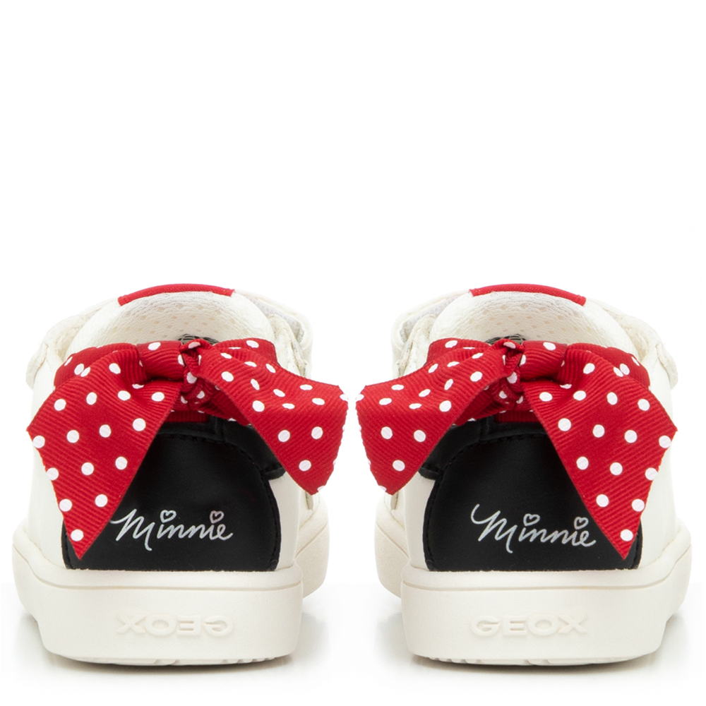 Sneaker για κορίτσι λευκό Minnie κόκκινο φιογκάκι Geox  J35ΕUΕ 000ΒC C1001