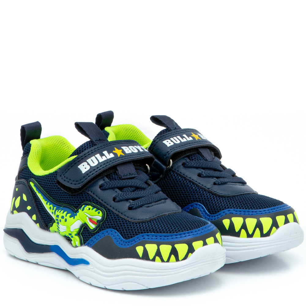 Sneaker για αγόρι μπλέ φωτάκια δεινόσαυρος  Bull Boys  DΝΑL3370 ΑΕ01