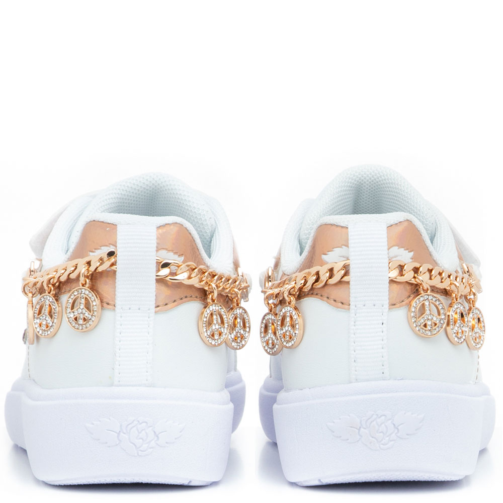 Sneaker για κορίτσι με χρυσή αλισίδα Lelli Kelly  LΚΑΑ3410  ΑΑ87  BIANCO/GOLD ROSA