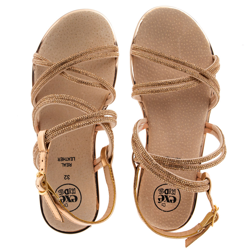 Πέδιλο για κορίτσι Rosegold στράς Exe KIds  QΑ85L106237Μ