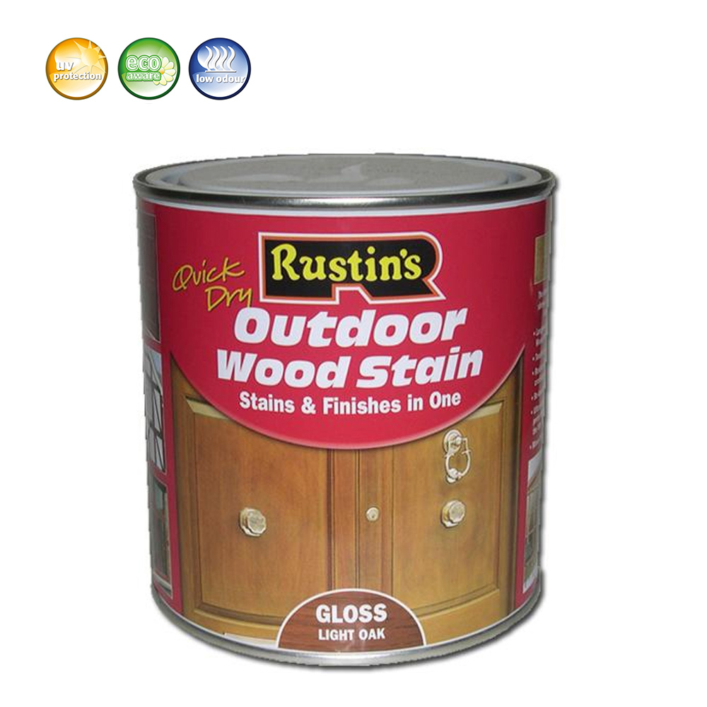 Rustins Outdoor Wood Stain Gloss, Dark Oak, Βερνίκι ξύλου εξωτερικής