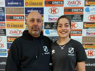 Σε διεθνές φιλικό παιχνίδι με την Εθνική Κ16 συμμετείχε η 14χρονη αθλήτρια του ΟΦΗ  Εύη Πρινιωτάκη