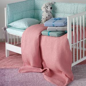 Κουβέρτα Πικέ Κούνιας 100x150cm Melinen Patmos Kids Apple Βαμβακερή