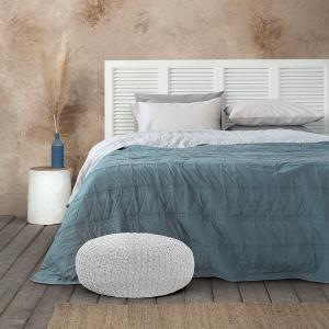 Κουβερλί King Size 240x260cm Nima Simple Light Grey Denim Blue Microfiber