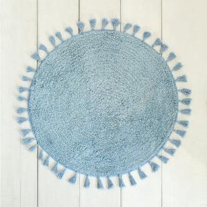Πατάκι Μπάνιου Στρογγυλό Φ60cm Nima Fuzzy Light Blue Βαμβακερό