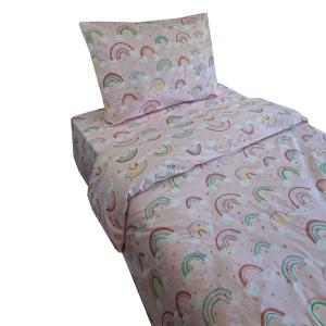 Σεντόνια Παιδικά Σετ 170x260cm Astron Rainbow Cloud Βαμβακερά