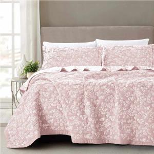 Κουβερλί Υπέρδιπλο Σετ 230x245cm Borea Cherry Ροζέ Πολυεστέρ