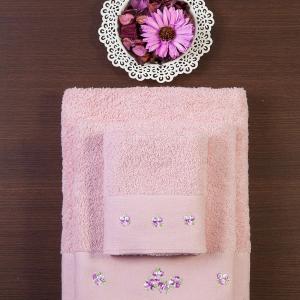 Πετσέτες Σετ 3 Τεμάχια Σε Κουτί Borea 53100 Ροζέ Βαμβακερές