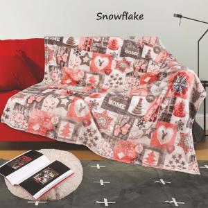 Κουβέρτα Καναπέ Fleece 130x170cm Flamingo Snowflake