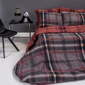 Σεντόνια Διπλά Σετ 205x270cm Melinen Smith Bordeaux Βαμβακερά