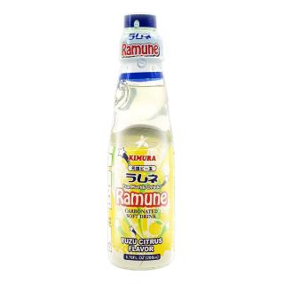 Ganzo Ramune Carbonated Soft Drink Yuzu Citrus Flavour 200ml KIMURA