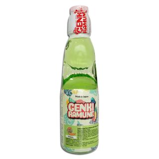 Ramune Carbonated Soft Drink Melon Flavour 200ml GENKI