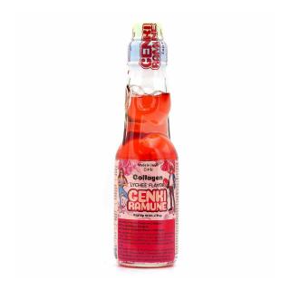 Ramune Carbonated Soft Drink Lychee Flavour 200ml GENKI