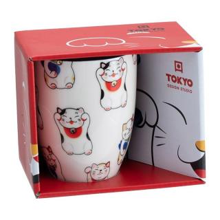 Λευκή Κούπα Τυχερή Γάτα σε Συσκευασία Δώρου TOKYO DESIGN STUDIO