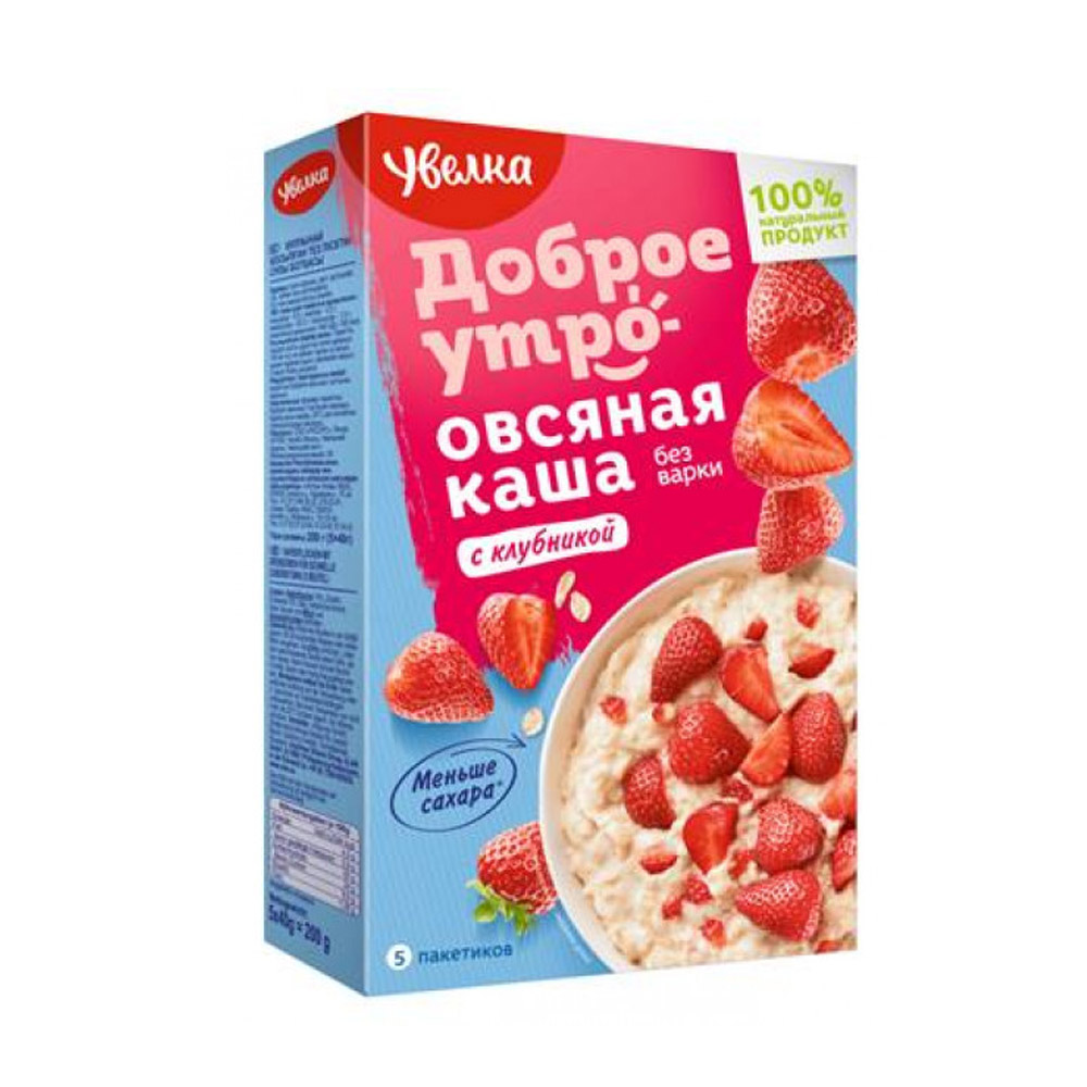Νιφάδες Βρώμης Με Φράουλες 200g (5x40g) UVELKA